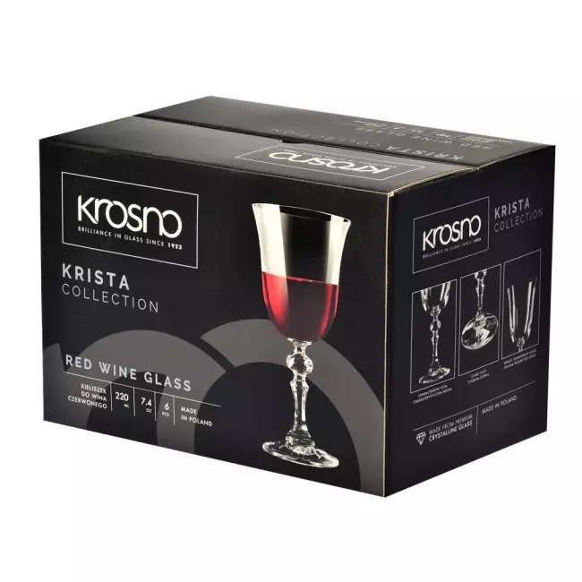 Kieliszki do wina czerwonego Krosno Krista 250 ml opakowanie